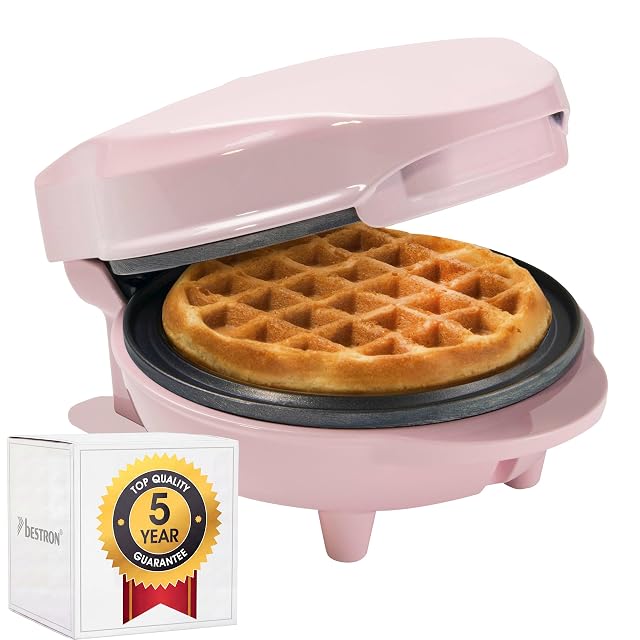 Gofrera mini Bestron AMW500P en rosa retro