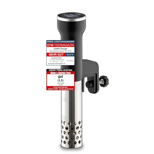 Circulador sous-vide Caso SV 400 en acero inoxidable y negro