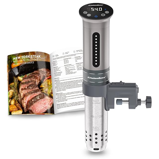 Circulador sous-vide KitchenBoss G310S en acero inoxidable con pantalla táctil LED