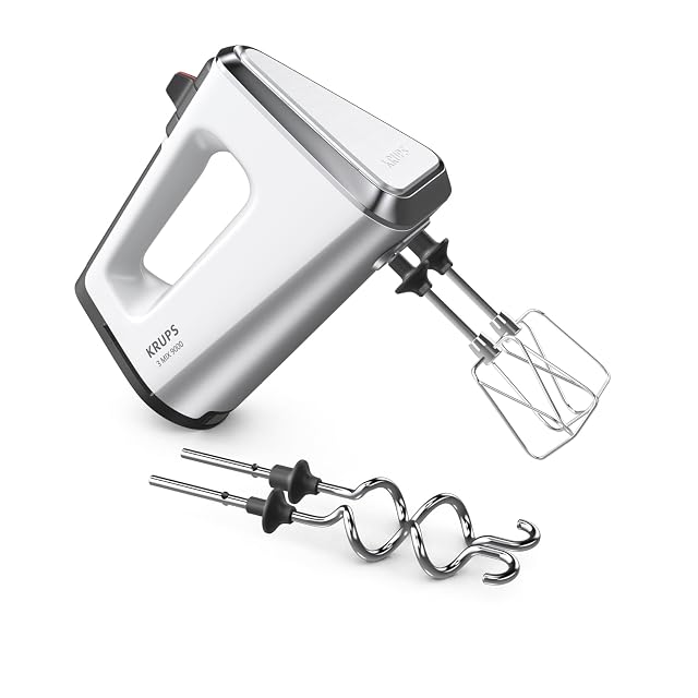 Batidora de varillas Krups 3Mix 9000 GN9101 en blanco con accesorios de acero