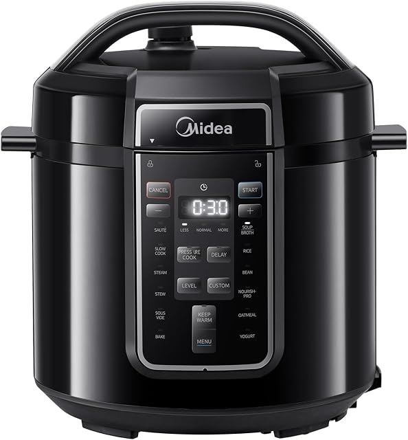 Olla a presión eléctrica Midea CS6037W de 6 litros con cubeta de acero