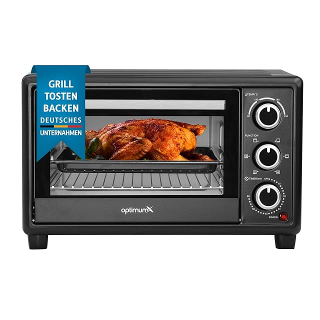 Horno de sobremesa OptimumX de 20 litros con convección, en negro