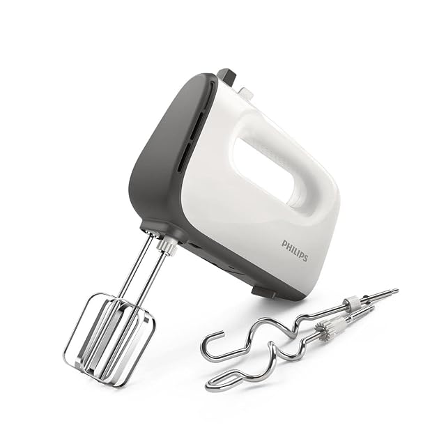 Batidora de varillas Philips HR3741/00 en blanco con varillas cónicas