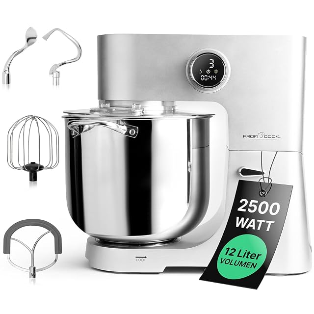 Amasadora ProfiCook PC-KM 1254 en titanio con bol de 12 litros